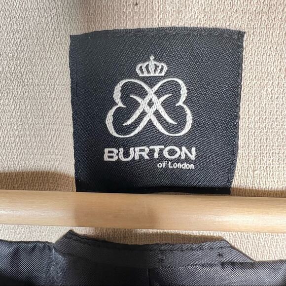 Burton of London 42 black and tan button-down  knee length jacket size 10 B167 - Picture 3 of 6